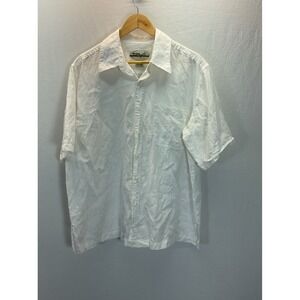 Mojito Collection Mens 100% Linen Shirt Size XL White Button Up S/S Travel beach
